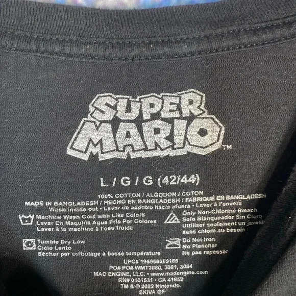 Super Mario Graphic Tee Black L - Picture 3 of 4
